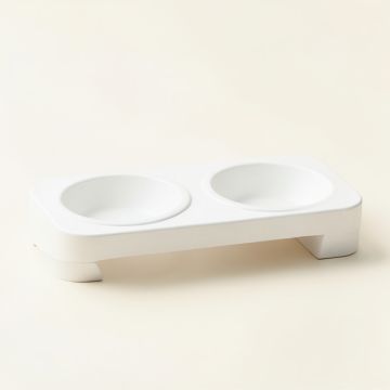 Field Canyon Pet Feeding Stand With Two Plain Empty Bowls - White (synthetic illustration; no displayed measurements)
