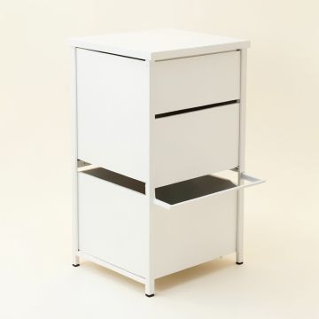 Dune Bluff Freestanding Pull-Out Hamper Cabinet - White (synthetic illustration; no displayed measurements)