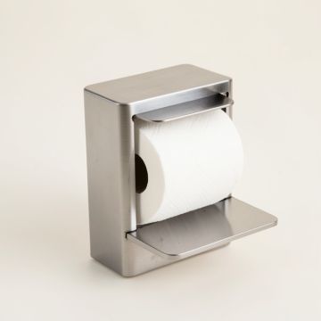 Stainless Steel Toilet Paper Holder With Phone Shelf (synthetic illustration; no displayed measurements)