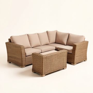 Red Barrel Studio® 4Pcs Rattan Wicker Patio Conversation Set Cushioned Outdoor Furniture Set (synthetic illustration; no displayed measurements)