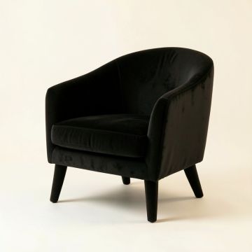 Bay Crest Upholstered Armchair - Black (synthetic illustration; no displayed measurements)
