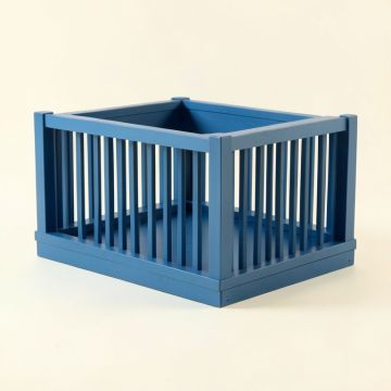 Cliff Dell Empty Furniture-Style Pet Crate - Blue (synthetic illustration; no displayed measurements)