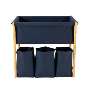 Aspen Crossing Laundry Sorting Station With Plain Removable Bags - Navy