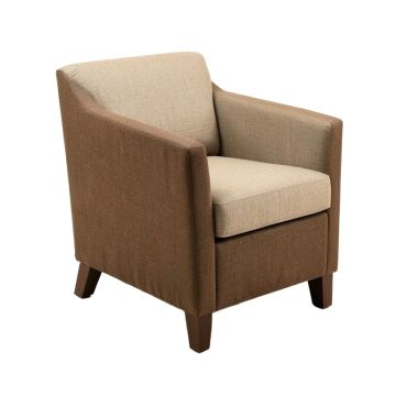 Gunhwat Linen Side Chair In Brown/Beige