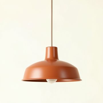 Cove Brook Pendant Light Suspended From One Plain Cable - Terracotta (synthetic illustration; no displayed measurements)