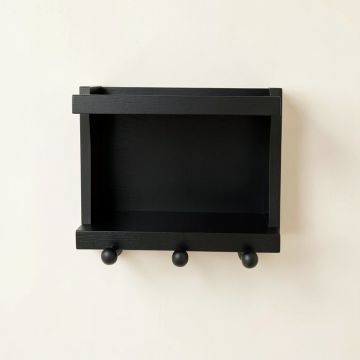 Shore Crest Wall-Mounted Entryway Organizer Shelf - Black (synthetic illustration; no displayed measurements)