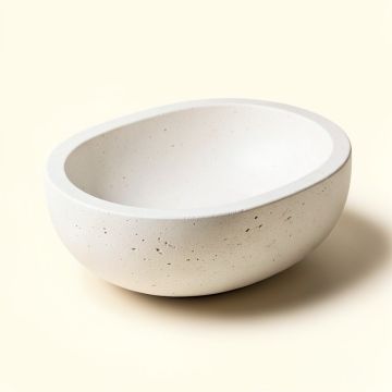 Matte Stone Oval Vessel Bathroom Sink (synthetic illustration; no displayed measurements)