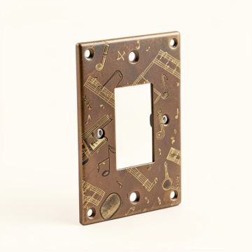 Grunge Musical Notes Sheet Music Yellowed Piano Notation Pianist And Musician Gifts 1-Gang Toggle Light Switch Wall Plate (synthetic illustration; no displayed measurements)