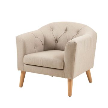 38 '' Wide Tufted Linen Armchair (synthetic illustration; no displayed measurements)