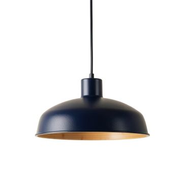 Ridge Bridge Pendant Light Suspended From One Plain Cable - Navy