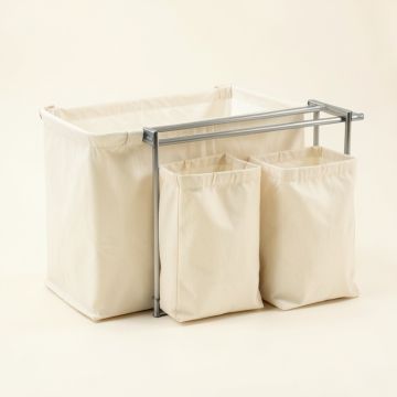 Briar Crest Laundry Sorting Station With Plain Removable Bags - Ivory (synthetic illustration; no displayed measurements)