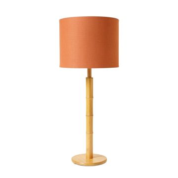 Maple Bluff Floor Lamp With A Plain Fabric Shade - Terracotta