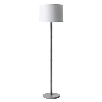 Clay Canyon Floor Lamp With A Plain Fabric Shade - Gray