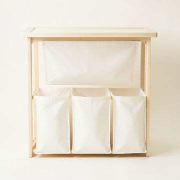 Reed Brook Laundry Sorting Station With Plain Removable Bags - Ivory (synthetic illustration; no displayed measurements)