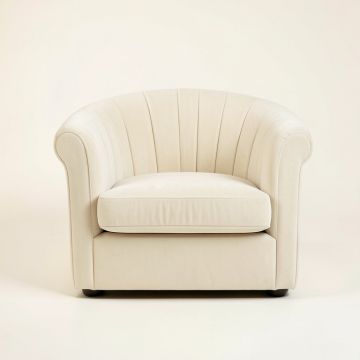 Maple Bridge Upholstered Armchair - Cream (synthetic illustration; no displayed measurements)