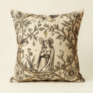 Alphonse Mucha Zodiac Throw Pillow Cover (synthetic illustration; no displayed measurements)