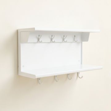 Bay Crossing Wall-Mounted Entryway Organizer Shelf - White (synthetic illustration; no displayed measurements)