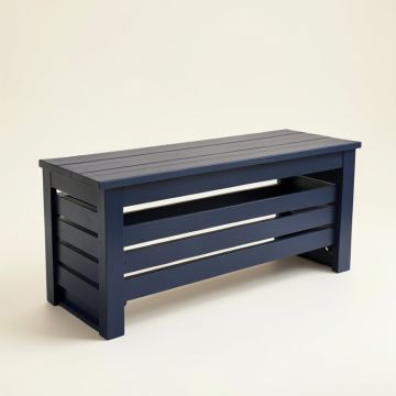 Ridge Brook Narrow Outdoor Storage Bench - Navy (synthetic illustration; no displayed measurements)