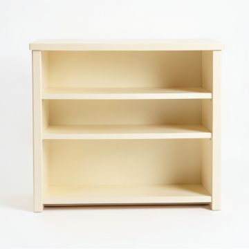 Laurel Arc Low Bookcase - Cream (synthetic illustration; no displayed measurements)