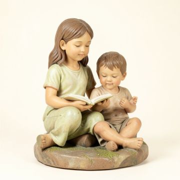 Yadiel Girl And Boy Reading Together Statue (synthetic illustration; no displayed measurements)