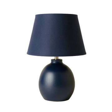 Bay Arc Table Lamp With A Plain Fabric Shade