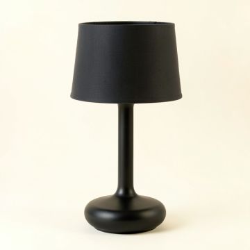 River Crest Table Lamp With A Plain Fabric Shade - Black (synthetic illustration; no displayed measurements)
