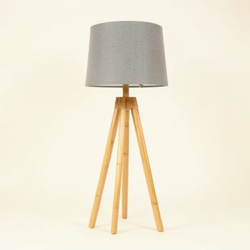 Glen Canyon Floor Lamp With A Plain Fabric Shade - Gray (synthetic illustration; no displayed measurements)