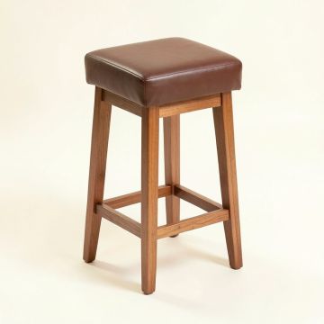Beechwood Solid Back Upholstered Seat Bar & Counter Stool (synthetic illustration; no displayed measurements)