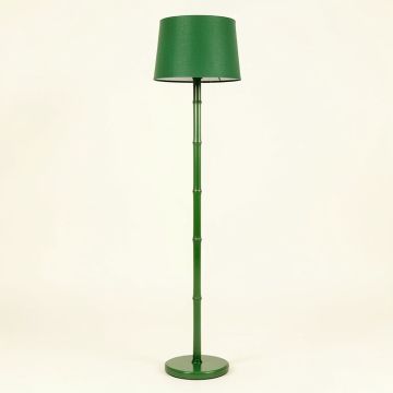 Willow Arc Floor Lamp With A Plain Fabric Shade - Green (synthetic illustration; no displayed measurements)