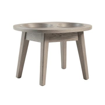 Clay Dell Pet Feeding Stand With Two Plain Empty Bowls - Gray