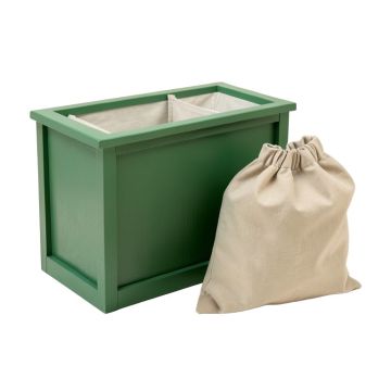 Clay Dale Laundry Sorting Station With Plain Removable Bags - Green