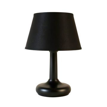 Alder Dell Table Lamp With A Plain Fabric Shade - Black