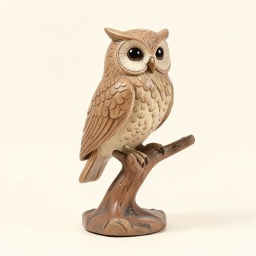 Owl On Branch Statue (synthetic illustration; no displayed measurements)