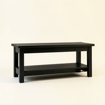 Oak Arc Indoor Bench - Black (synthetic illustration; no displayed measurements)