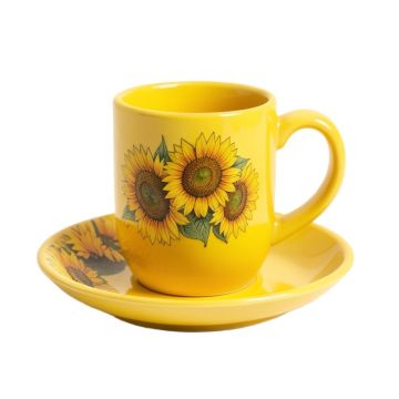 Randell Sunflowers Coffee Mug & Saucer