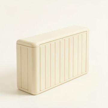 Cedar Bridge Narrow Outdoor Storage Bench - Cream (synthetic illustration; no displayed measurements)