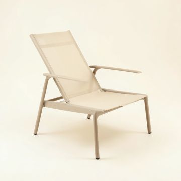 Linden Bridge Outdoor Lounge Chair - Beige (synthetic illustration; no displayed measurements)