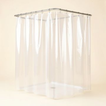 Waterproof Vinyl Single Shower Curtain + Hooks (synthetic illustration; no displayed measurements)