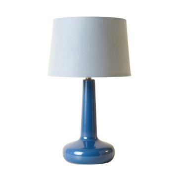 Cliff Canyon Table Lamp With A Plain Fabric Shade - Blue