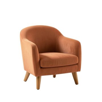 Flint Bend Upholstered Armchair - Terracotta