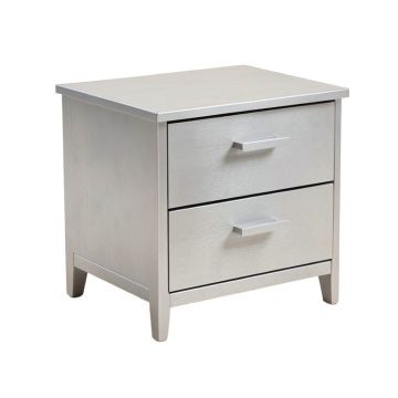 Detra 1 - Drawer Solid Wood Nightstand In Sliver