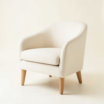 Flint Crossing Upholstered Armchair - Ivory (synthetic illustration; no displayed measurements)