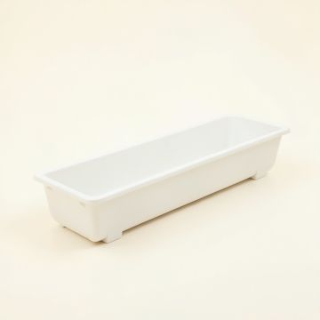 Moss Crossing Empty Railing Planter With Integral Brackets - White (synthetic illustration; no displayed measurements)