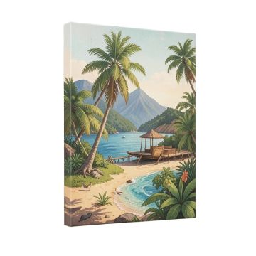 Hawaii Na Pali Vintage Advertisement On Wrapped Canvas