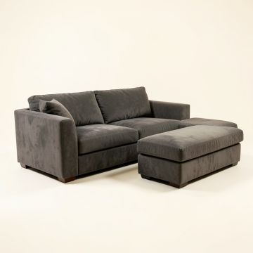 Glosco 81 '' Wide Microfiber/Microsuede Reversible Sofa & Chaise With Ottoman (synthetic illustration; no displayed measurements)
