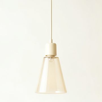 Clay Crossing Pendant Light Suspended From One Plain Cable - Cream (synthetic illustration; no displayed measurements)