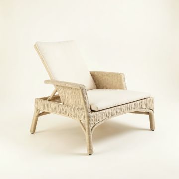 Birch Bridge Outdoor Lounge Chair - Ivory (synthetic illustration; no displayed measurements)