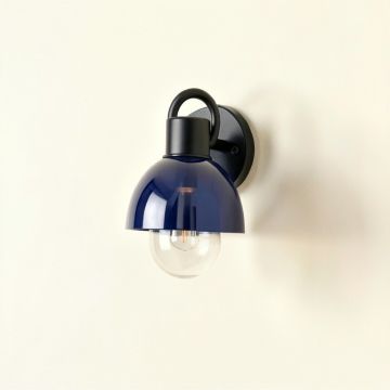 Meadow Crest Wall Sconce Mounted On A Plain Wall - Navy (synthetic illustration; no displayed measurements)