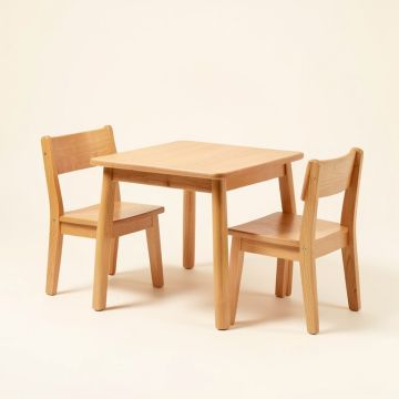 Mid Century Kids 3 Piece Play Table And Chair Set (synthetic illustration; no displayed measurements)