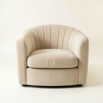 Fern Branch Upholstered Armchair - Beige (synthetic illustration; no displayed measurements)